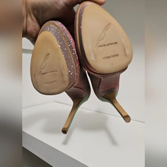 Sparkly Iridescent Brian Atwood Heels **WATCH VIDEO** - Picture 3 of 4
